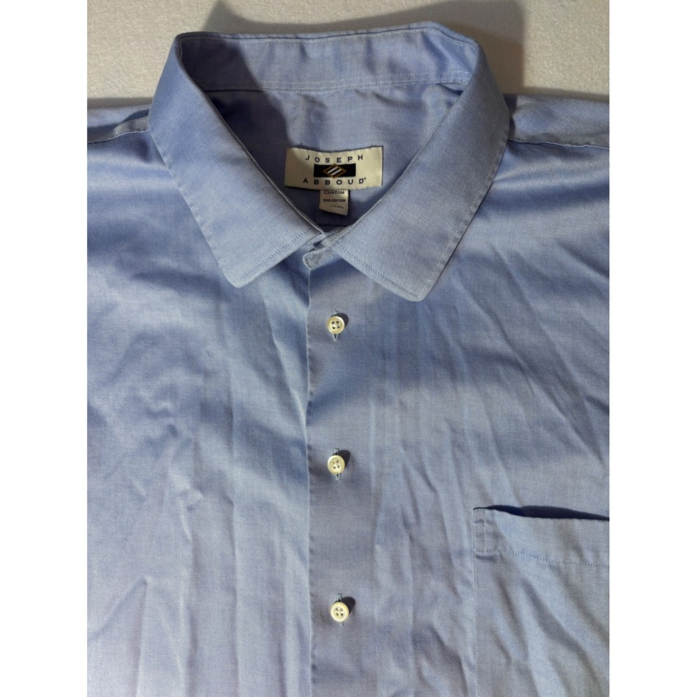Joseph Abboud Custom Mens Light Blue Twill Cotton Dress Shirt 20-37 Big & Tall